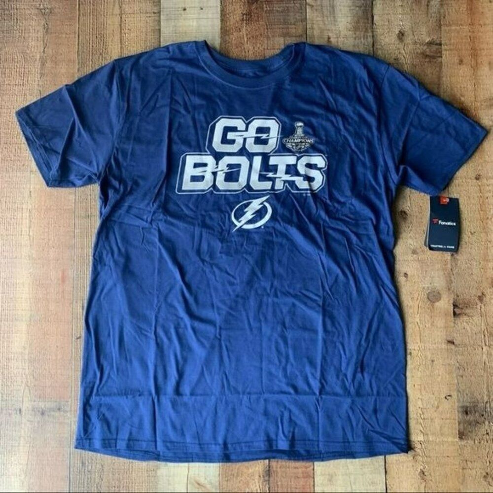 Fanatics NHL men’s size xl go bolts short sleeve tee tshirt in blue